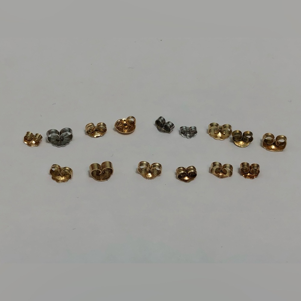 Lot of 15 Signed 14k Solid Yellow Gold Butterfly Backs for Pierced Earring 1.37g